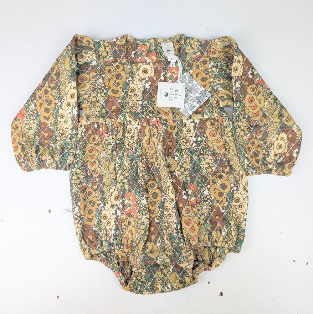 Kate Quinn Fall Floral Quilted Bubble Romper - 18-24 Months